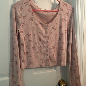 Hippie Rose Pink Floral Button-Up Blouse